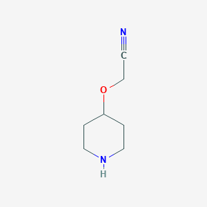 molecular formula C7H12N2O B15329048 2-(Piperidin-4-yloxy)acetonitrile 