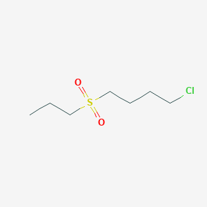 molecular formula C7H15ClO2S B15329067 1-Chloro-4-(propylsulfonyl)butane 