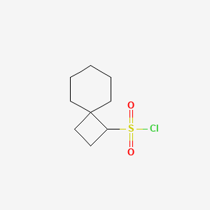 molecular formula C9H15ClO2S B15329093 Spiro[3.5]nonane-1-sulfonyl chloride 