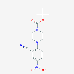 molecular formula C16H20N4O4 B153291 tert-Butyl 4-(2-cyano-4-nitrophenyl)piperazine-1-carboxylate CAS No. 288251-87-6