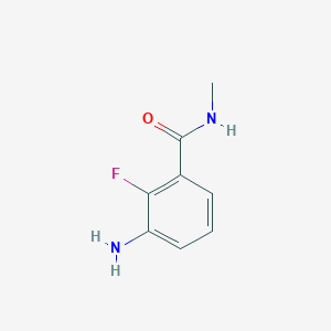 molecular formula C8H9FN2O B15329130 3-Amino-2-fluoro-N-methylbenzamide CAS No. 1332300-71-6