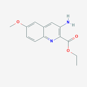 molecular formula C13H14N2O3 B15329244 Ethyl 3-amino-6-methoxyquinoline-2-carboxylate 