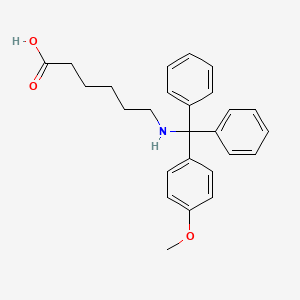 molecular formula C26H29NO3 B15329273 Hexanoic acid, 6-[[(4-methoxyphenyl)diphenylmethyl]amino]- CAS No. 135672-64-9