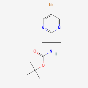 molecular formula C12H18BrN3O2 B15329280 tert-Butyl (2-(5-bromopyrimidin-2-yl)propan-2-yl)carbamate 