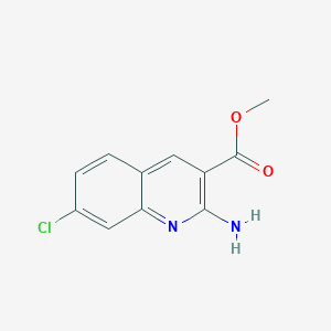 molecular formula C11H9ClN2O2 B15329295 Methyl 2-amino-7-chloroquinoline-3-carboxylate 