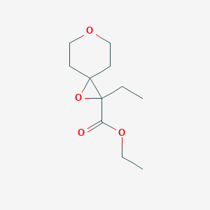 molecular formula C11H18O4 B15329299 Ethyl 2-ethyl-1,6-dioxaspiro[2.5]octane-2-carboxylate 