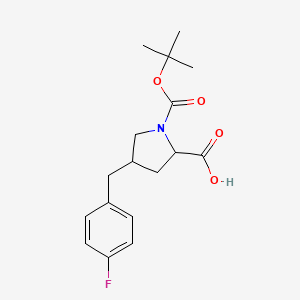 molecular formula C17H22FNO4 B15329361 Boc-(R)-gamma-(4-fluorobenzyl)-L-proline 