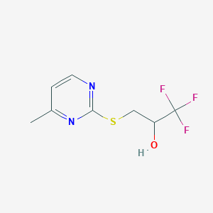 molecular formula C8H9F3N2OS B1532938 1,1,1-Trifluoro-3-[(4-methylpyrimidin-2-yl)sulfanyl]propan-2-ol CAS No. 1343623-30-2