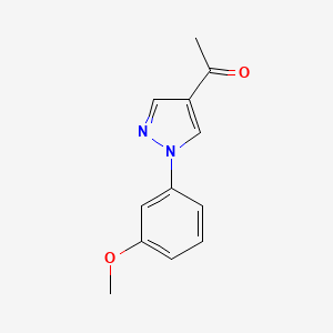 molecular formula C12H12N2O2 B1532941 1-[1-(3-Methoxyphenyl)-1H-pyrazol-4-YL]ethanone CAS No. 1015846-11-3