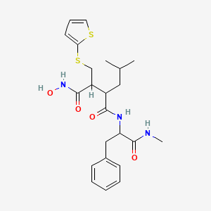 molecular formula C23H31N3O4S2 B15329460 N~4~-Hydroxy-N~1~-[1-(methylamino)-1-oxo-3-phenylpropan-2-yl]-2-(2-methylpropyl)-3-{[(thiophen-2-yl)sulfanyl]methyl}butanediamide 