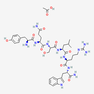 molecular formula C42H62N12O11 B1532949 (Tyr0,Gln1)-Antho-RWamide I Acetate CAS No. 328074-18-6