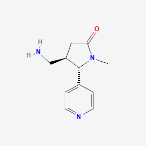molecular formula C11H15N3O B15329521 rac-(4R,5S)-4-(aminomethyl)-1-methyl-5-(pyridin-4-yl)pyrrolidin-2-one 