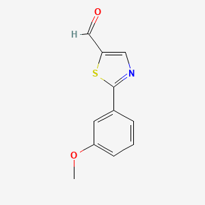 molecular formula C11H9NO2S B1532955 2-(3-Methoxyphenyl)-1,3-thiazole-5-carbaldehyde CAS No. 915923-79-4