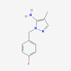 molecular formula C11H12FN3 B1532959 1-(4-Fluorobenzyl)-4-methyl-1H-pyrazol-5-amine CAS No. 1015845-96-1