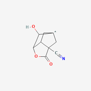 molecular formula C9H8NO3 B1532960 2-Hydroxy-6-cyano-4-oxa-tricyclo[4.2.1.03,7]decyl-5-one CAS No. 931398-54-8