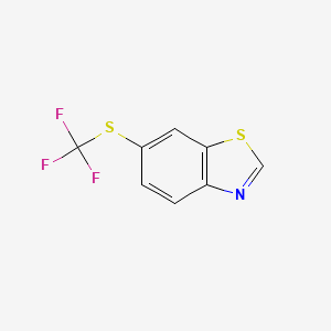 molecular formula C8H4F3NS2 B15329631 Benzothiazole, 6-[(trifluoromethyl)thio]- 