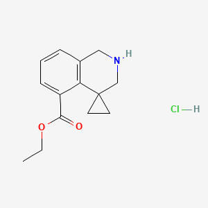 molecular formula C14H18ClNO2 B15329635 Ethyl 2',3'-dihydro-1'H-spiro[cyclopropane-1,4'-isoquinoline]-5'-carboxylate hydrochloride 