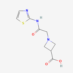 molecular formula C9H11N3O3S B1532972 1-{[(1,3-Thiazol-2-yl)carbamoyl]methyl}azetidine-3-carboxylic acid CAS No. 1342273-19-1