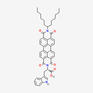 molecular formula C48H45N3O6 B15329720 (2S)-3-(1H-indol-3-yl)-2-(6,8,17,19-tetraoxo-18-tridecan-7-yl-7,18-diazaheptacyclo[14.6.2.22,5.03,12.04,9.013,23.020,24]hexacosa-1(23),2,4,9,11,13,15,20(24),21,25-decaen-7-yl)propanoic acid 