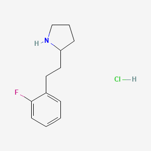 molecular formula C12H17ClFN B1532973 2-[2-(2-Fluorophenyl)ethyl]pyrrolidine hydrochloride CAS No. 2098065-51-9