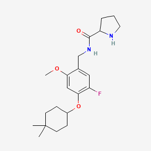 molecular formula C21H31FN2O3 B15329738 N-[[4-(4,4-dimethylcyclohexyl)oxy-5-fluoro-2-methoxyphenyl]methyl]pyrrolidine-2-carboxamide 