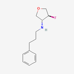 molecular formula C13H18FNO B1532974 (3R,4S)-4-fluoro-N-(3-phenylpropyl)oxolan-3-amine CAS No. 2165493-37-6