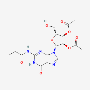 molecular formula C18H23N5O8 B15329748 N-Isobutyryl-2', 3'-acetyl-guanosine 