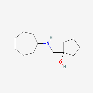 molecular formula C13H25NO B1532976 1-[(Cycloheptylamino)methyl]cyclopentan-1-ol CAS No. 1485284-10-3