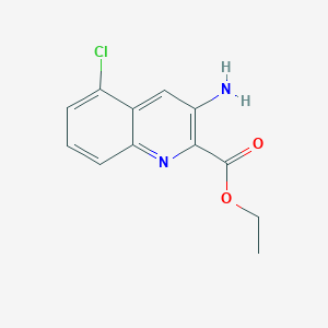 molecular formula C12H11ClN2O2 B15329829 Ethyl 3-amino-5-chloroquinoline-2-carboxylate 