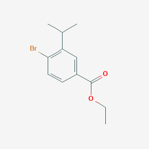 molecular formula C12H15BrO2 B15329895 Ethyl 4-bromo-3-isopropylbenzoate 