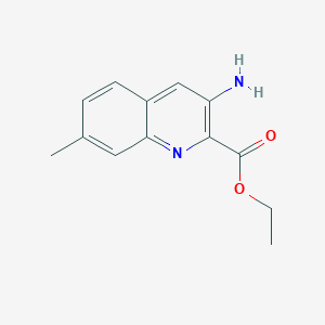 molecular formula C13H14N2O2 B15329952 Ethyl 3-amino-7-methylquinoline-2-carboxylate 