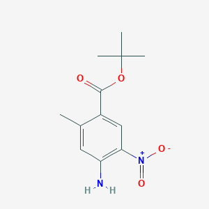 molecular formula C12H16N2O4 B15330100 tert-Butyl 4-amino-2-methyl-5-nitrobenzoate 