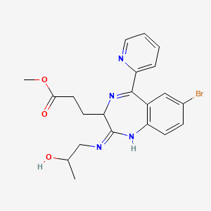 molecular formula C21H23BrN4O3 B15330103 Methyl 3-[(S)-7-Bromo-2-[[(R)-2-hydroxypropyl]amino]-5-(2-pyridyl)-3H-benzo[e][1,4]diazepin-3-yl]propanoate 