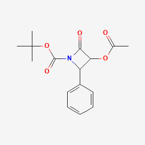 molecular formula C16H19NO5 B15330228 Tert-butyl 3-acetyloxy-2-oxo-4-phenylazetidine-1-carboxylate 