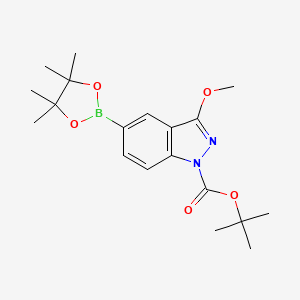 molecular formula C19H27BN2O5 B15330345 tert-Butyl 3-methoxy-5-(4,4,5,5-tetramethyl-1,3,2-dioxaborolan-2-yl)-1H-indazole-1-carboxylate 