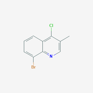 molecular formula C10H7BrClN B15330358 8-Bromo-4-chloro-3-methylquinoline CAS No. 858278-39-4