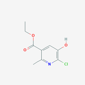 molecular formula C9H10ClNO3 B15330386 Ethyl 6-chloro-5-hydroxy-2-methylnicotinate 