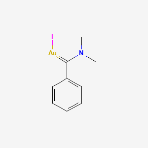 molecular formula C9H11AuIN B15330579 Gold, [(dimethylamino)phenylmethylene]iodo- CAS No. 88682-84-2