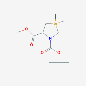 molecular formula C12H23NO4Si B15330596 Methyl (R)-1-Boc-3,3-dimethyl-1,3-azasilolidine-5-carboxylate 