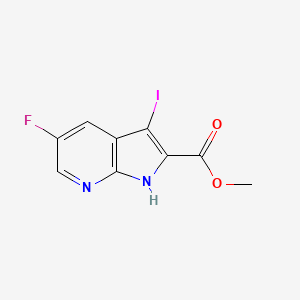 molecular formula C9H6FIN2O2 B15330615 Methyl 5-fluoro-3-iodo-1H-pyrrolo[2,3-b]pyridine-2-carboxylate 