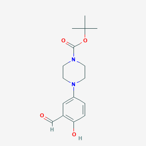 molecular formula C16H22N2O4 B153308 tert-Butyl 4-(3-formyl-4-hydroxyphenyl)piperazine-1-carboxylate CAS No. 343306-50-3