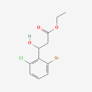 molecular formula C11H12BrClO3 B15330808 Ethyl 3-(2-bromo-6-chlorophenyl)-3-hydroxypropanoate 