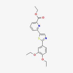 molecular formula C21H22N2O4S B15330856 Ethyl 6-(2-(3,4-diethoxyphenyl)thiazol-5-yl)picolinate 