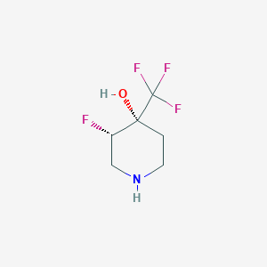 molecular formula C6H9F4NO B15330884 trans-3-Fluoro-4-(trifluoromethyl)piperidin-4-ol 