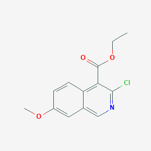 molecular formula C13H12ClNO3 B15331019 Ethyl 3-chloro-7-methoxyisoquinoline-4-carboxylate 