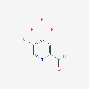 molecular formula C7H3ClF3NO B15331043 5-Chloro-4-(trifluoromethyl)picolinaldehyde 