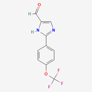 molecular formula C11H7F3N2O2 B15331047 2-[4-(Trifluoromethoxy)phenyl]-1H-imidazole-5-carbaldehyde 