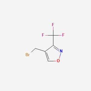 molecular formula C5H3BrF3NO B15331145 4-(Bromomethyl)-3-(trifluoromethyl)isoxazole CAS No. 493019-56-0