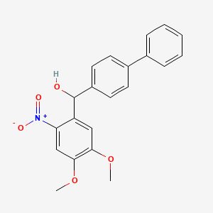 molecular formula C21H19NO5 B15331196 Biphenyl-4-yl(4,5-dimethoxy-2-nitrophenyl)methanol 