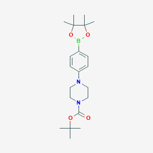 molecular formula C21H33BN2O4 B153312 Tert-butyl 4-(4-(4,4,5,5-tetramethyl-1,3,2-dioxaborolan-2-yl)phenyl)piperazine-1-carboxylate CAS No. 470478-90-1